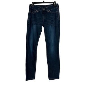 MAURICES Women’s Blue Jeans Size M-S (8-10) Distressed Stretch Pockets Dark